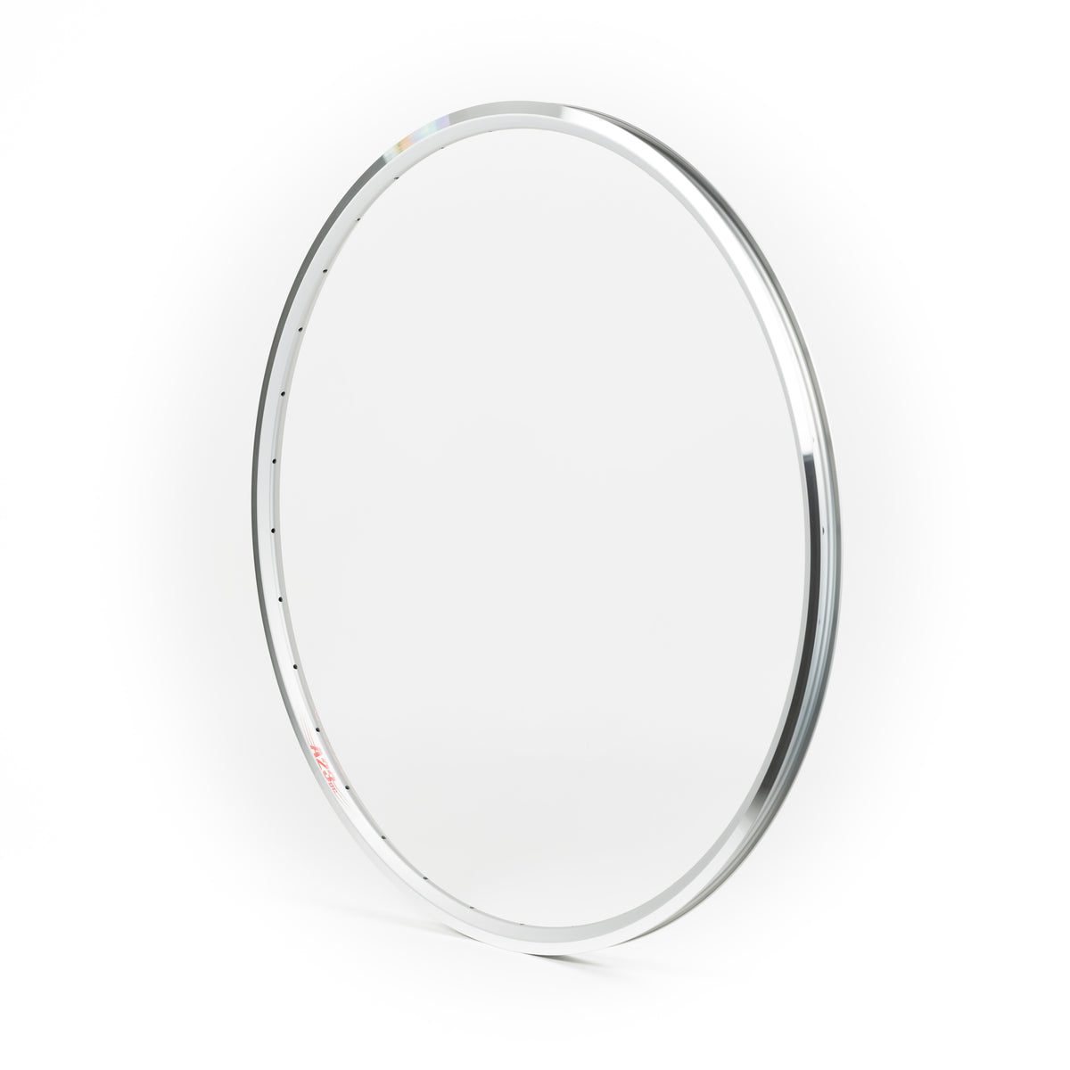 Velocity USA A23 OC Silver Machined Sidewall bicycle rim on a white background