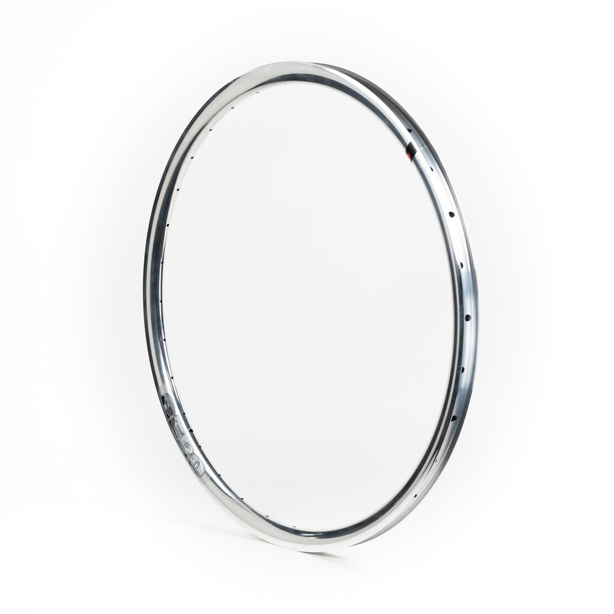 Velocity USA Aero Polished bicycle rim on a white background
