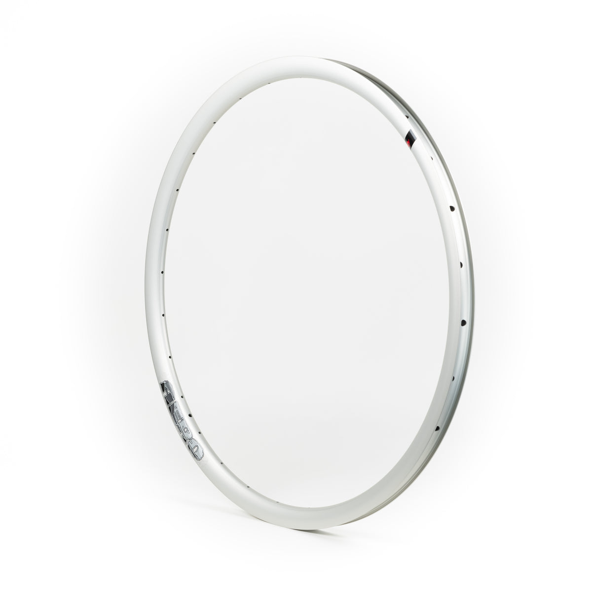 Velocity USA Aero Silver bicycle rim on a white background