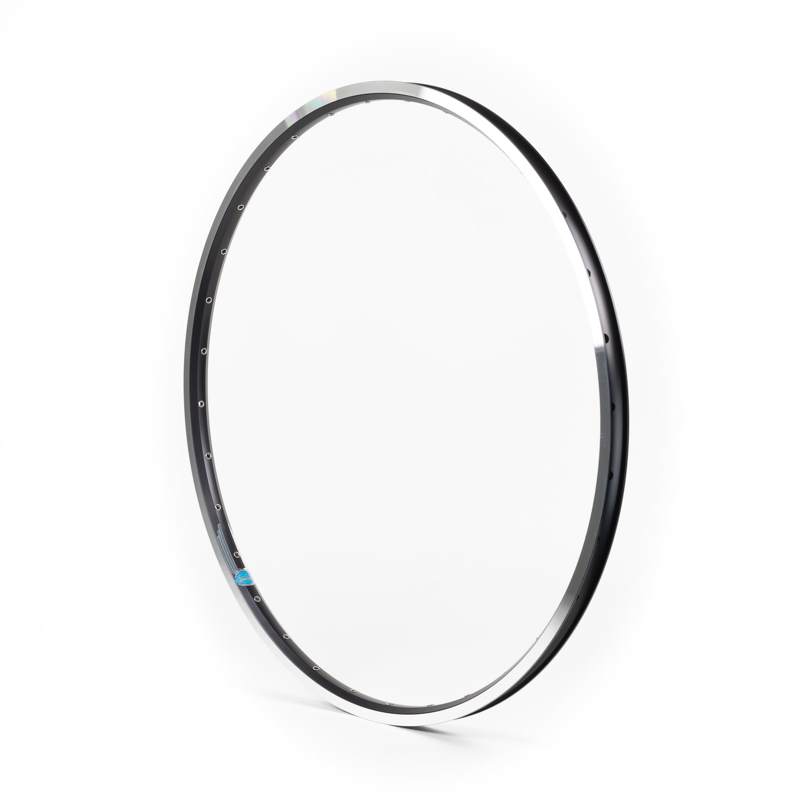 Velocity USA Atlas Black Machined Sidewall bicycle rim on a white background