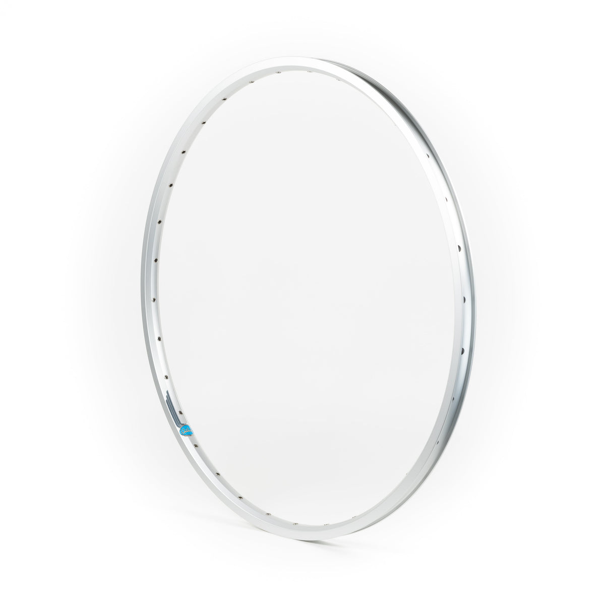 Velocity USA Atlas Silver bicycle rim on a white background