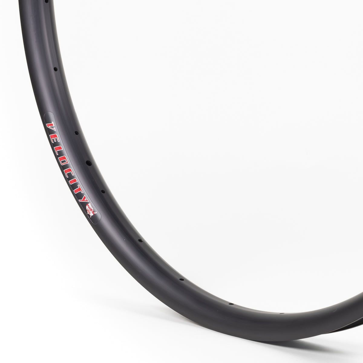 Velocity USA Blunt 35 Black bicycle rim, close-up shot on a white background