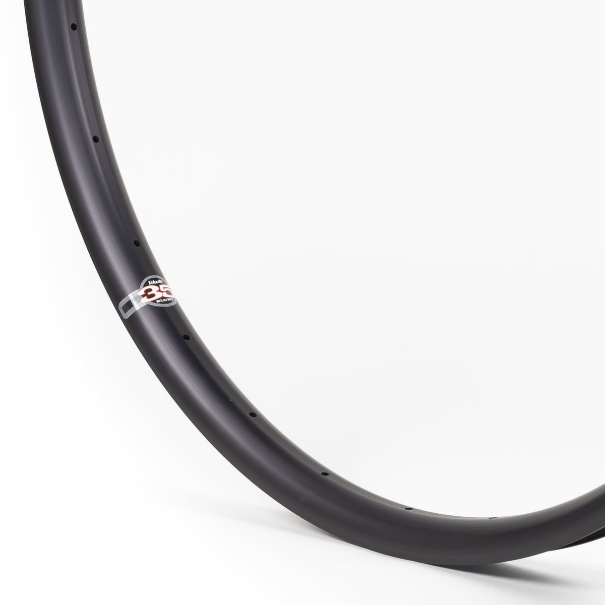 Velocity USA Blunt 35 Black bicycle rim, close-up shot on a white background