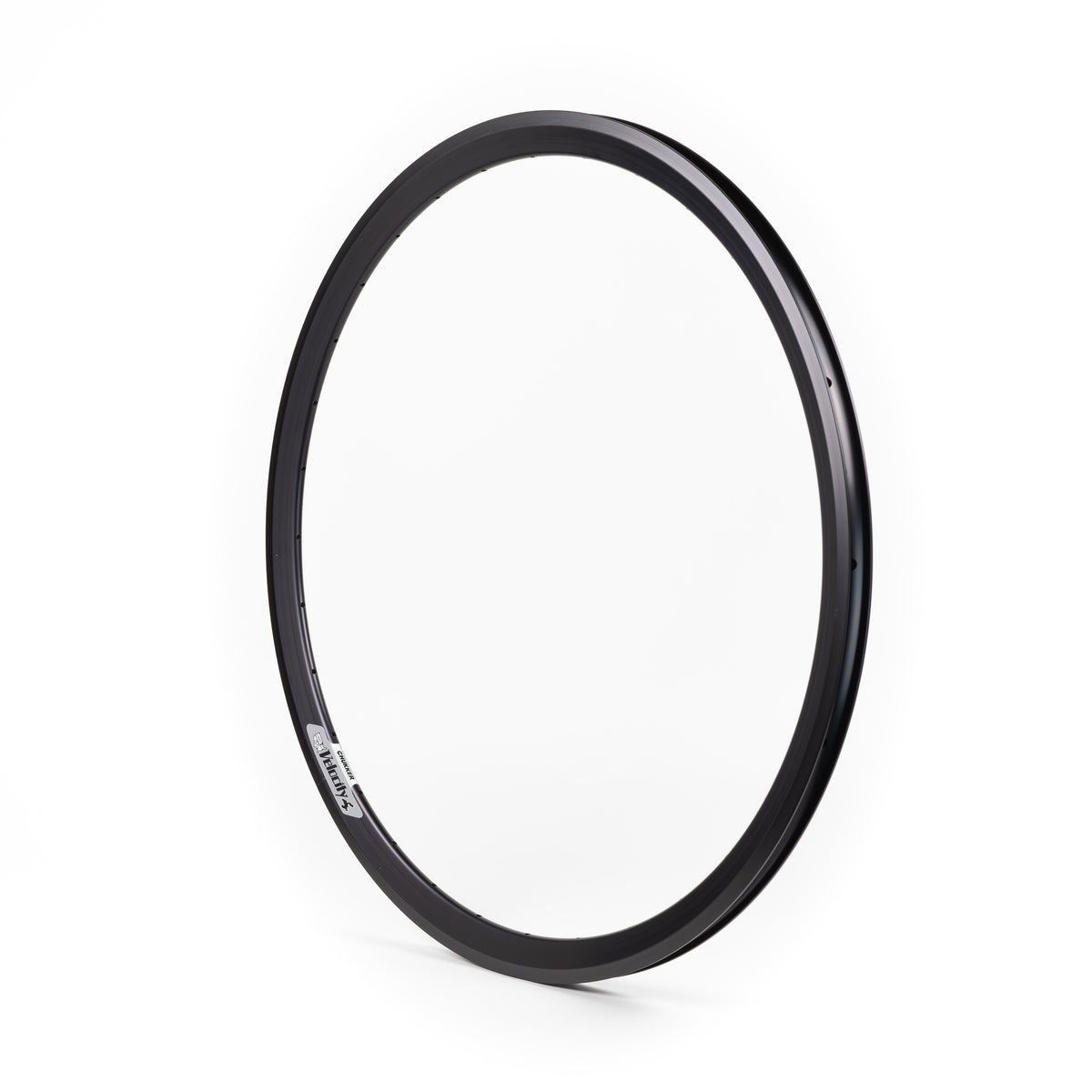 Velocity USA Chukker Black bicycle rim on a white background