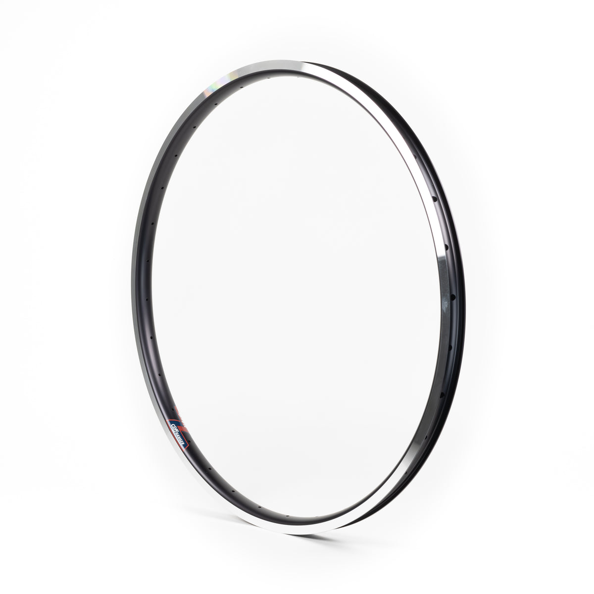 Velocity USA Cliffhanger Black Machined Sidewall bicycle rim on a white background