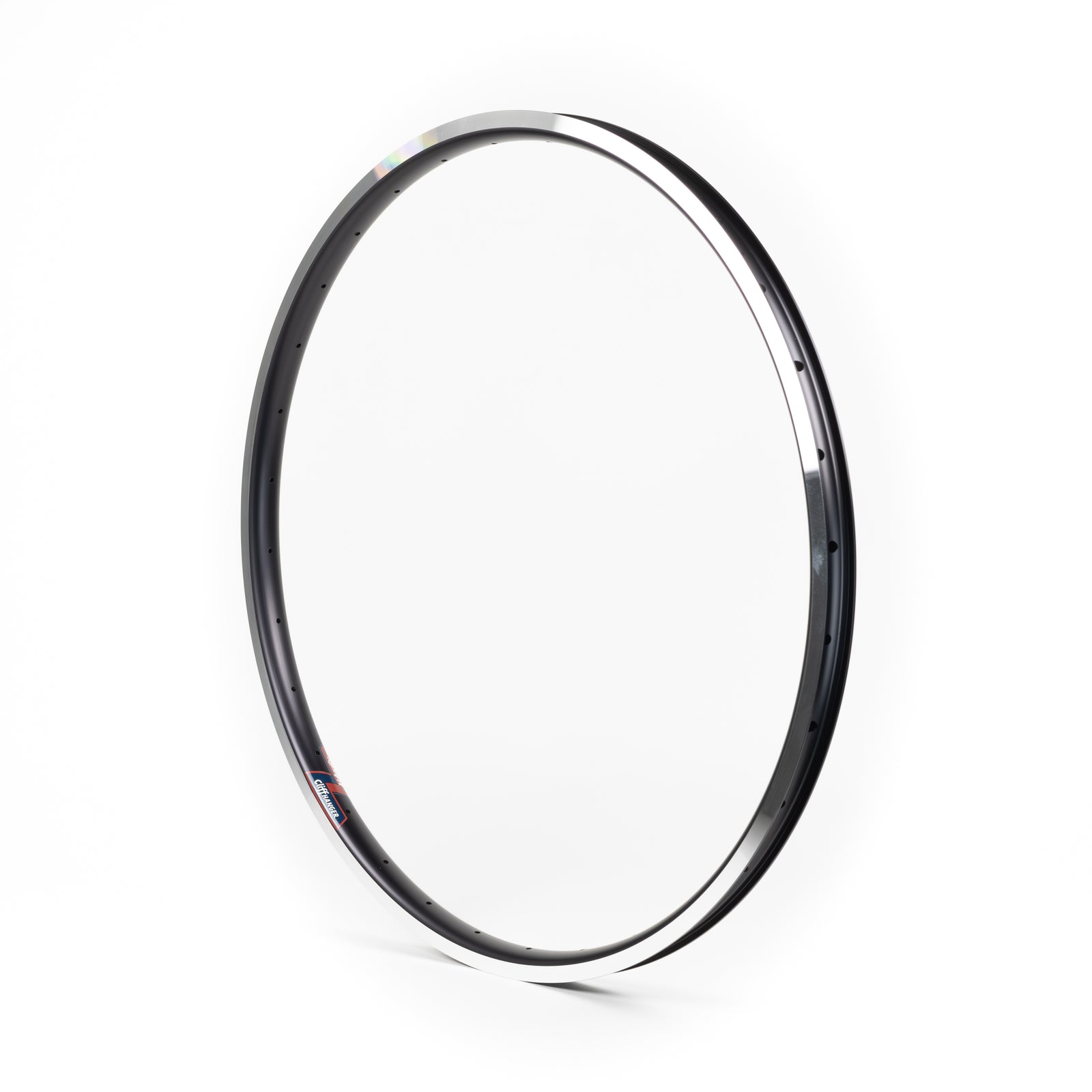 Velocity USA Cliffhanger Black Machined Sidewall bicycle rim on a white background