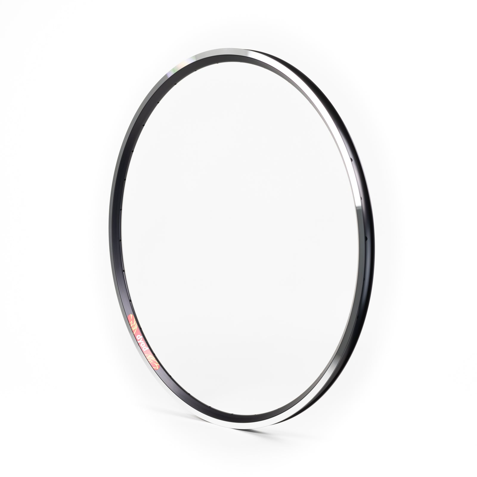 Velocity USA Dyad Black Machined Sidewall bicycle rim on a white background