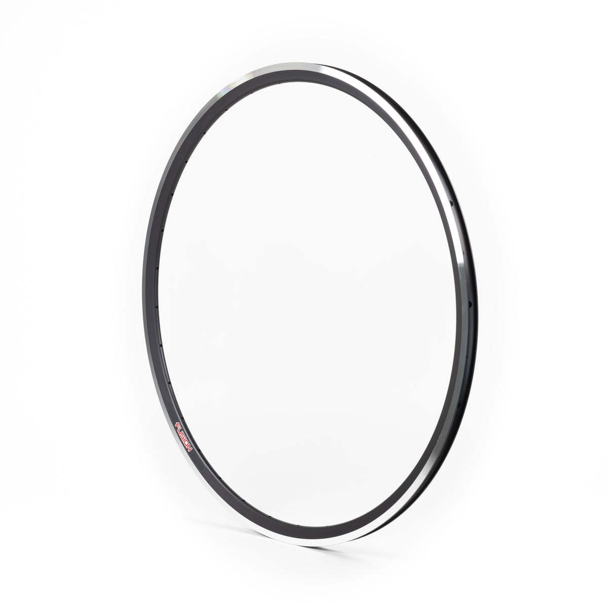 Velocity USA Fusion Black Machined Sidewall bicycle rim on a white background