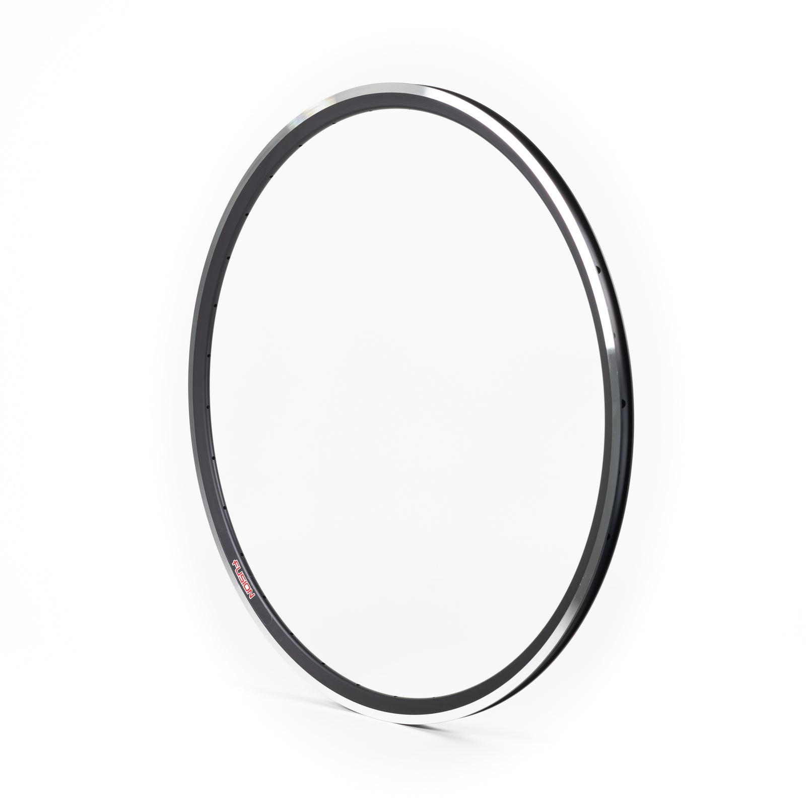 Velocity USA Fusion Black Machined Sidewall bicycle rim on a white background