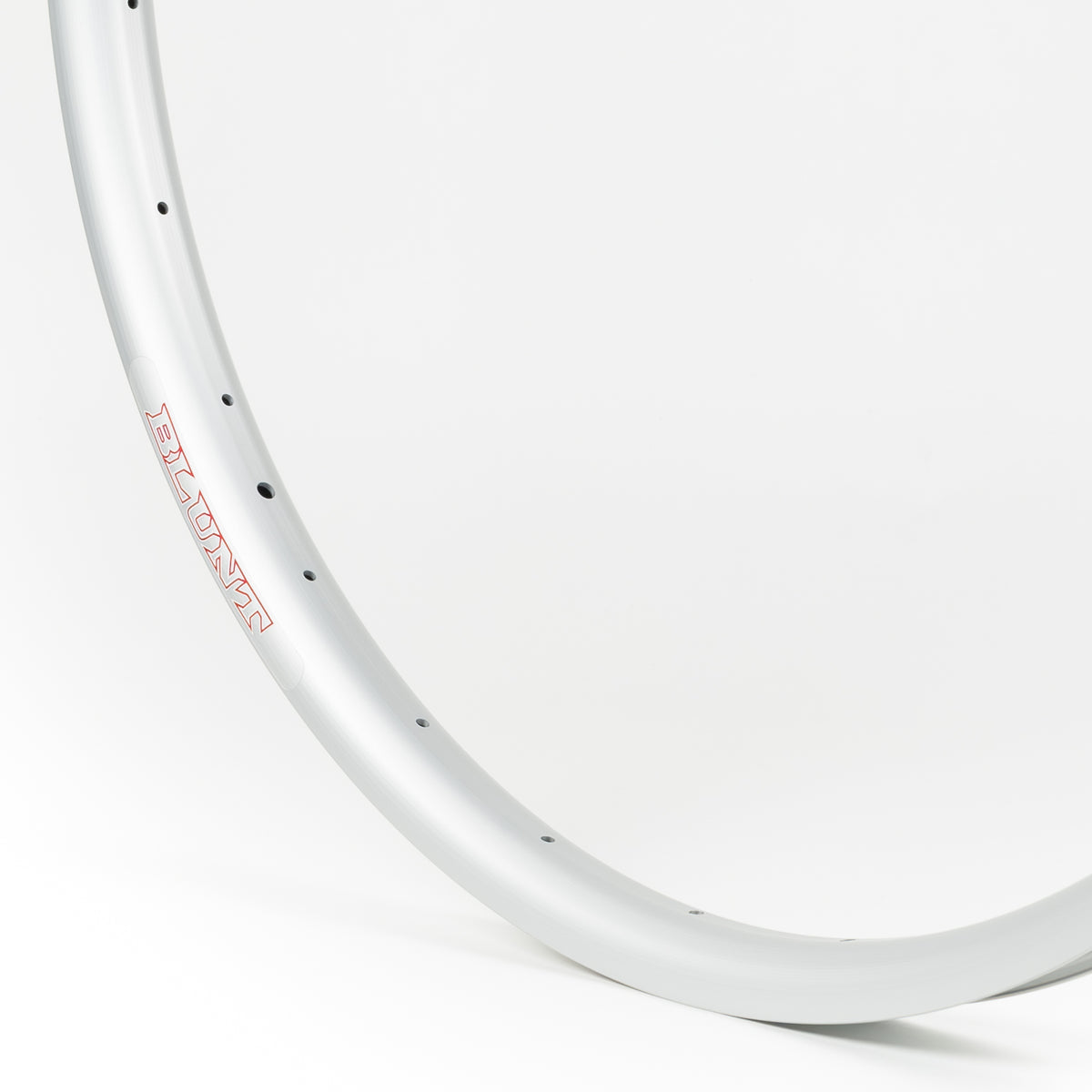 Velocity USA Blunt 35 Silver bicycle rim, close-up shot on a white background