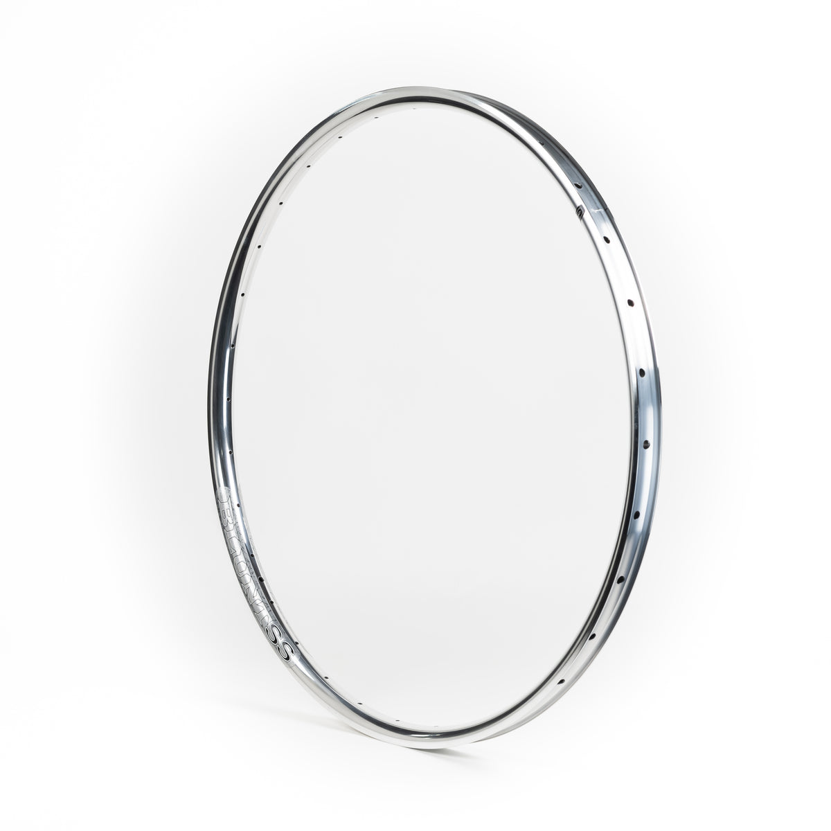 Velocity USA Blunt SS Polished bicycle rim on a white background