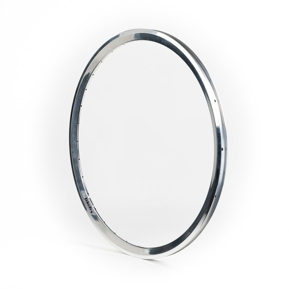 Velocity USA Chukker Polished bicycle rim on a white background