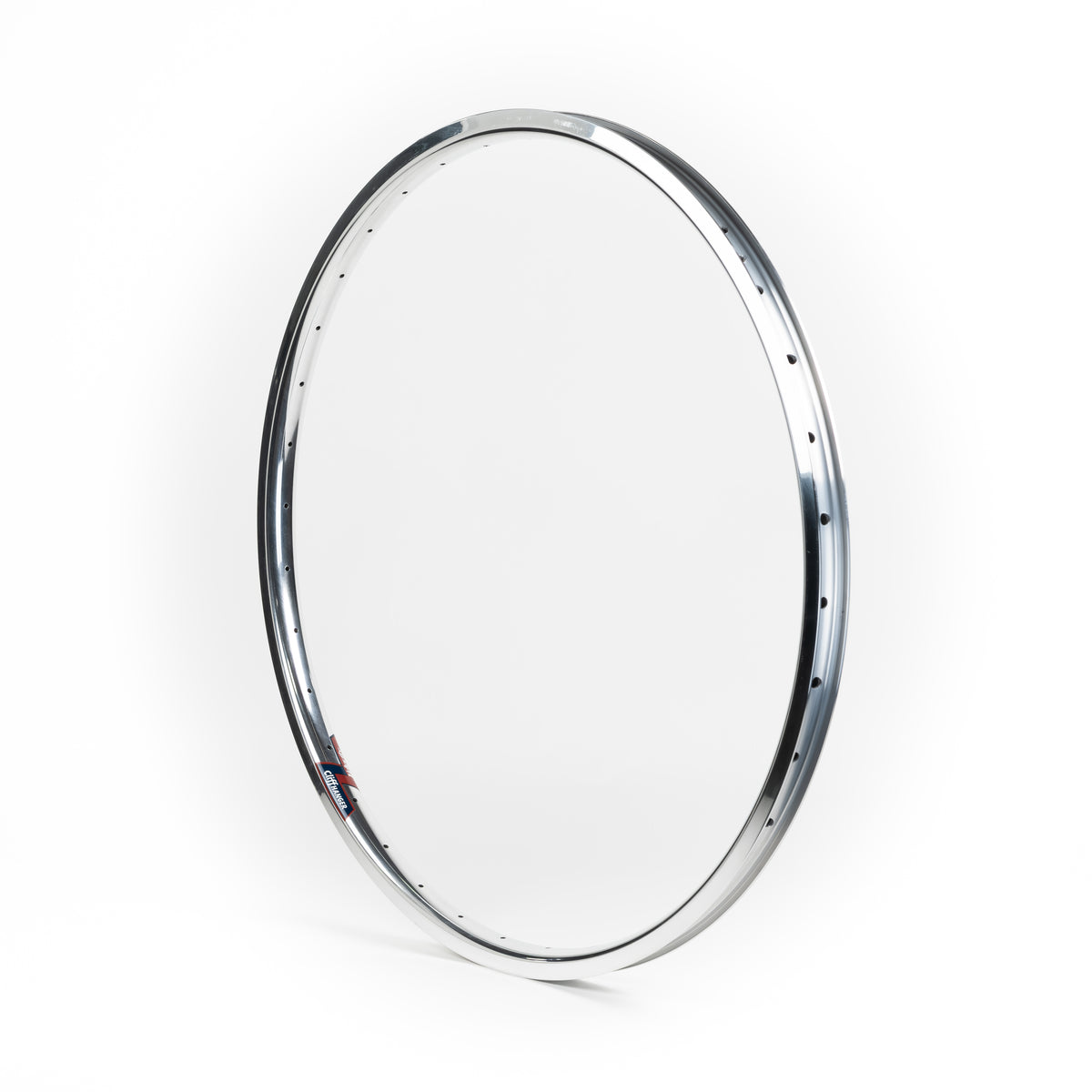 Velocity USA Cliffhanger Polished bicycle rim on a white background