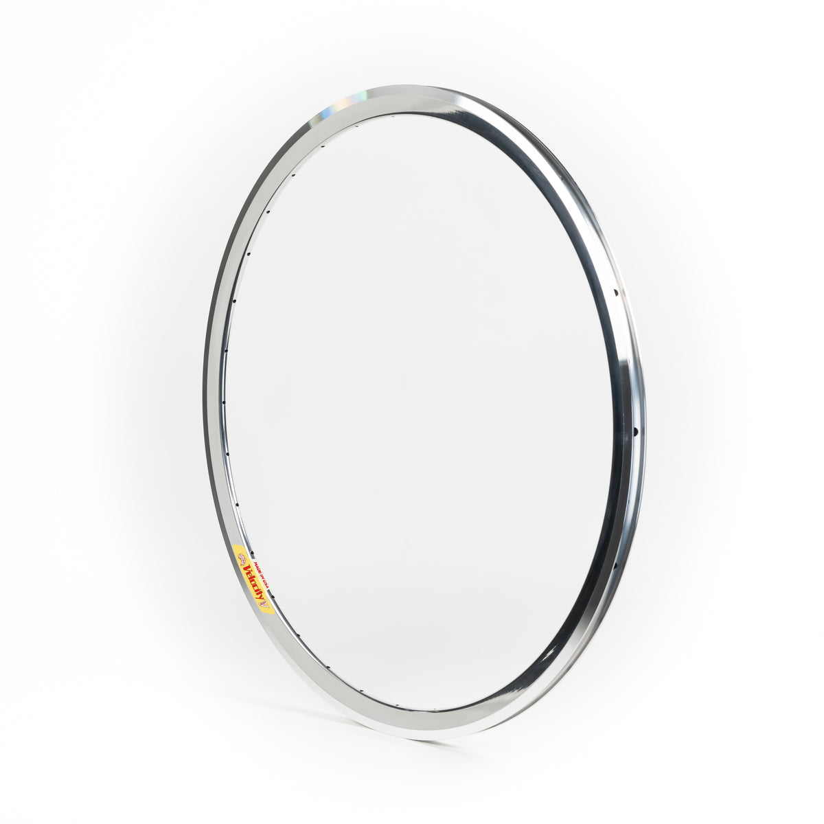 Velocity USA Deep V Polished Machined Sidewall bicycle rim on a white background