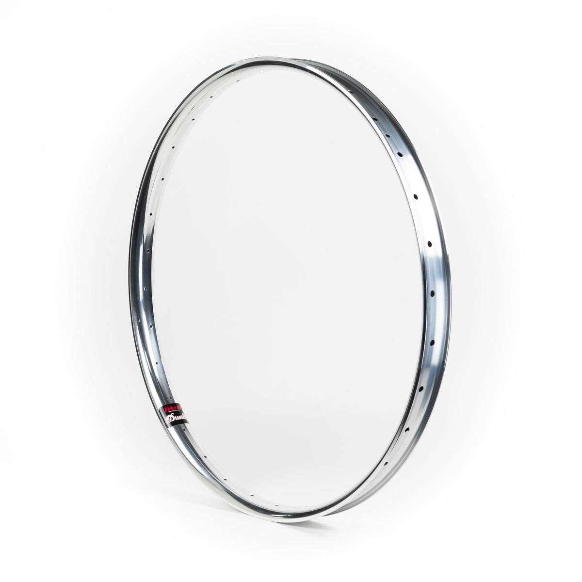 Velocity USA Dually Polished bicycle rim on a white background