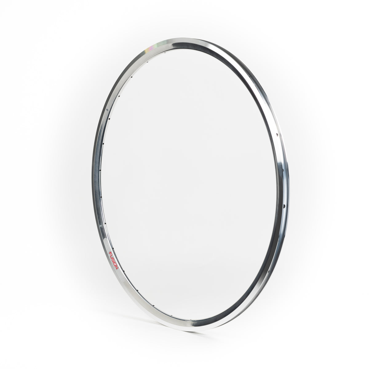 Velocity USA Fusion Polished Machined Sidewall bicycle rim on a white background