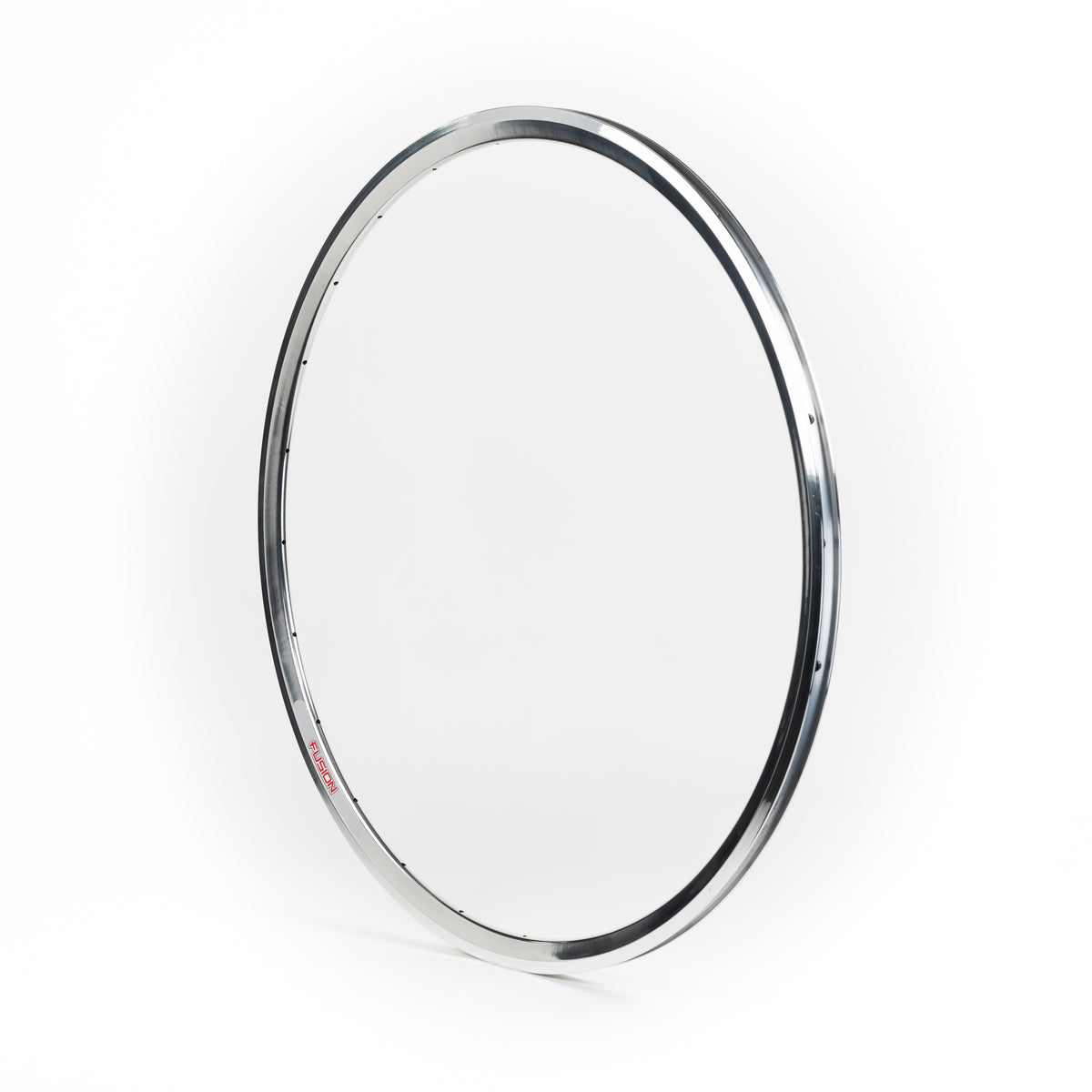 Velocity USA Fusion Polished bicycle rim on a white background