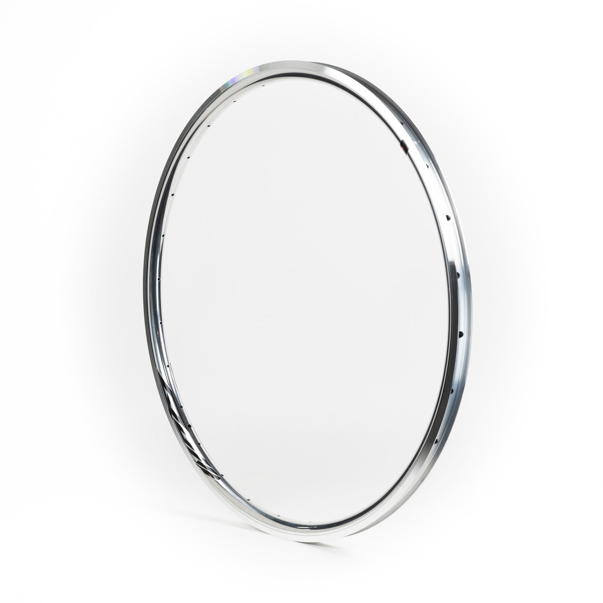 Velocity USA Quill Polished Machined Sidewall bicycle rim on a white background